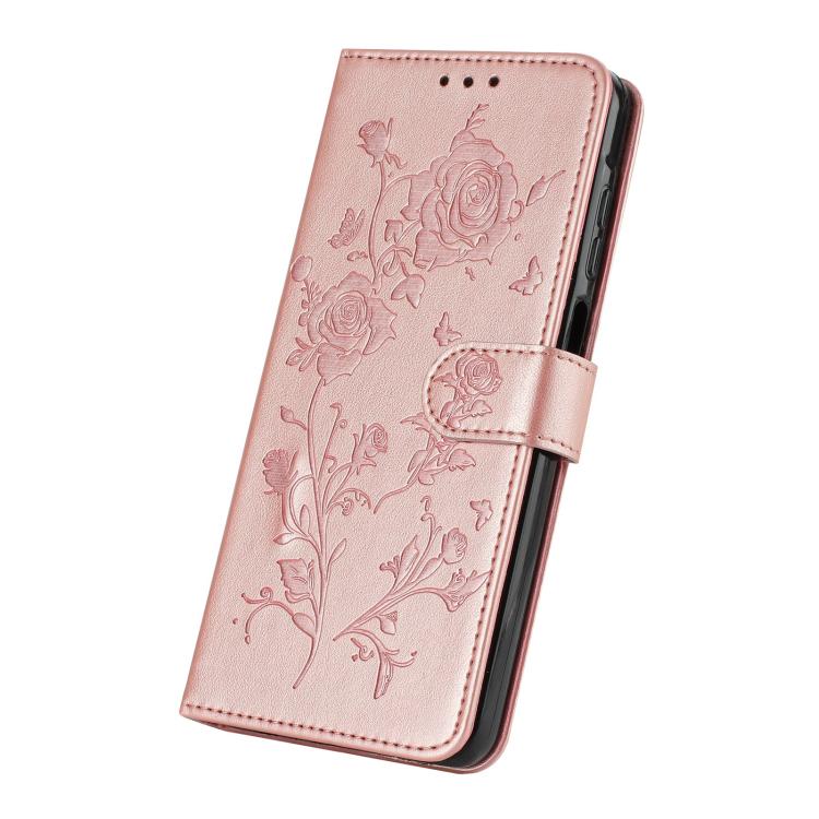 For iPhone 17 Rose Flower Embossing Pattern Leather Phone Case