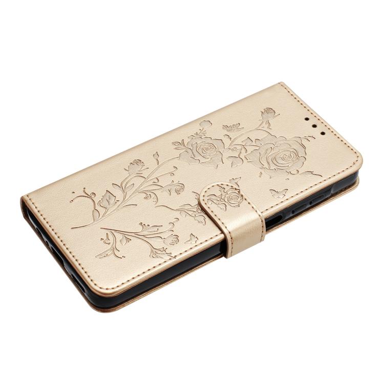 For iPhone 17 Rose Flower Embossing Pattern Leather Phone Case