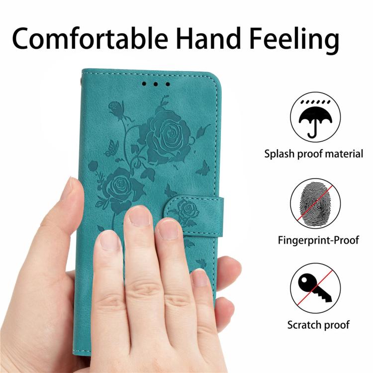 For iPhone 17 Pro Max Rose Flower Embossing Pattern Leather Phone Case