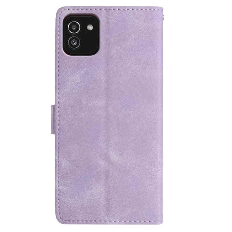 For Samsung Galaxy A03 Rose Flower Embossing Pattern Leather Phone Case