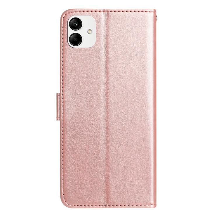 For Samsung Galaxy A04 Rose Flower Embossing Pattern Leather Phone Case