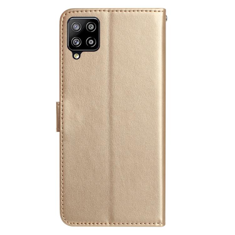 For Samsung Galaxy A12 Rose Flower Embossing Pattern Leather Phone Case