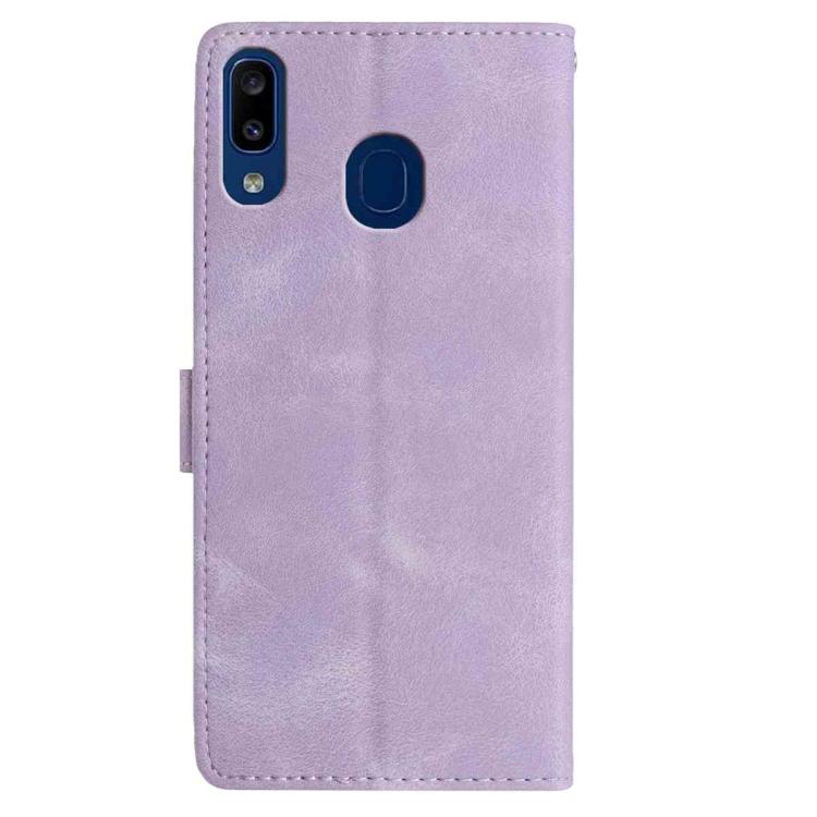 For Samsung Galaxy A20 / A30 Rose Flower Embossing Pattern Leather Phone Case