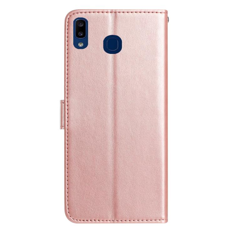 For Samsung Galaxy A20e Rose Flower Embossing Pattern Leather Phone Case
