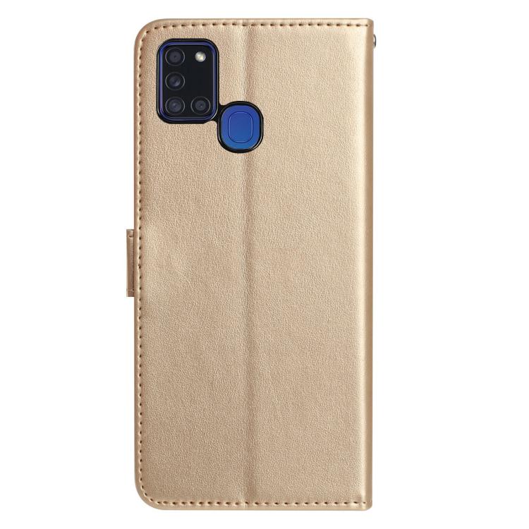 For Samsung Galaxy A21S Rose Flower Embossing Pattern Leather Phone Case