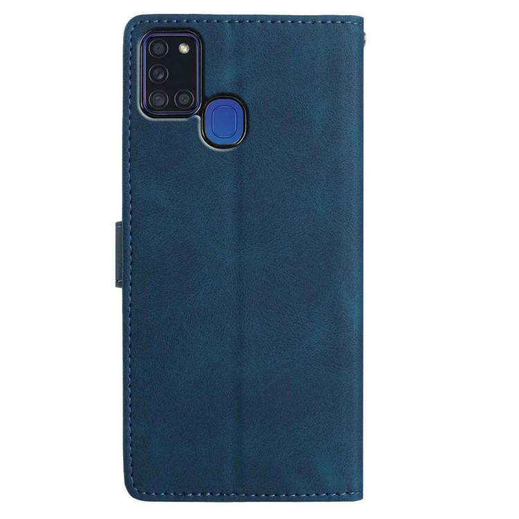 For Samsung Galaxy A21S Rose Flower Embossing Pattern Leather Phone Case