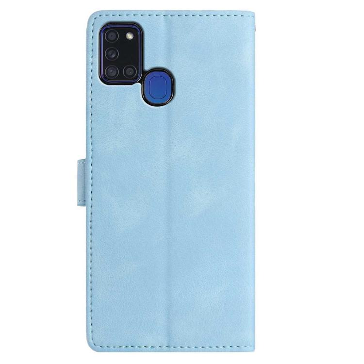 For Samsung Galaxy A21S Rose Flower Embossing Pattern Leather Phone Case