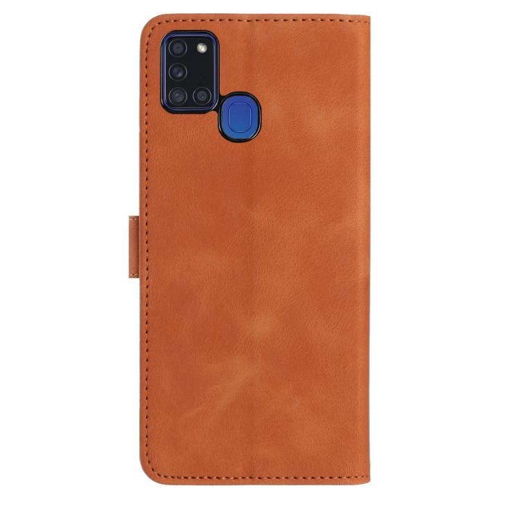 For Samsung Galaxy A21S Rose Flower Embossing Pattern Leather Phone Case