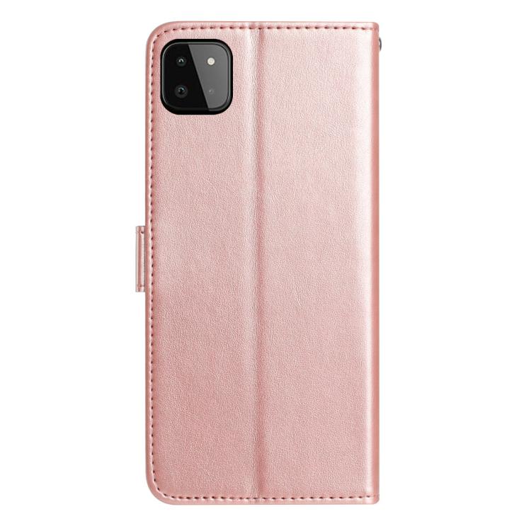 For Samsung Galaxy A22 5G Rose Flower Embossing Pattern Leather Phone Case