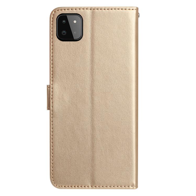For Samsung Galaxy A22 5G Rose Flower Embossing Pattern Leather Phone Case