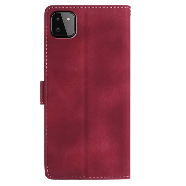 For Samsung Galaxy A22 5G Rose Flower Embossing Pattern Leather Phone Case