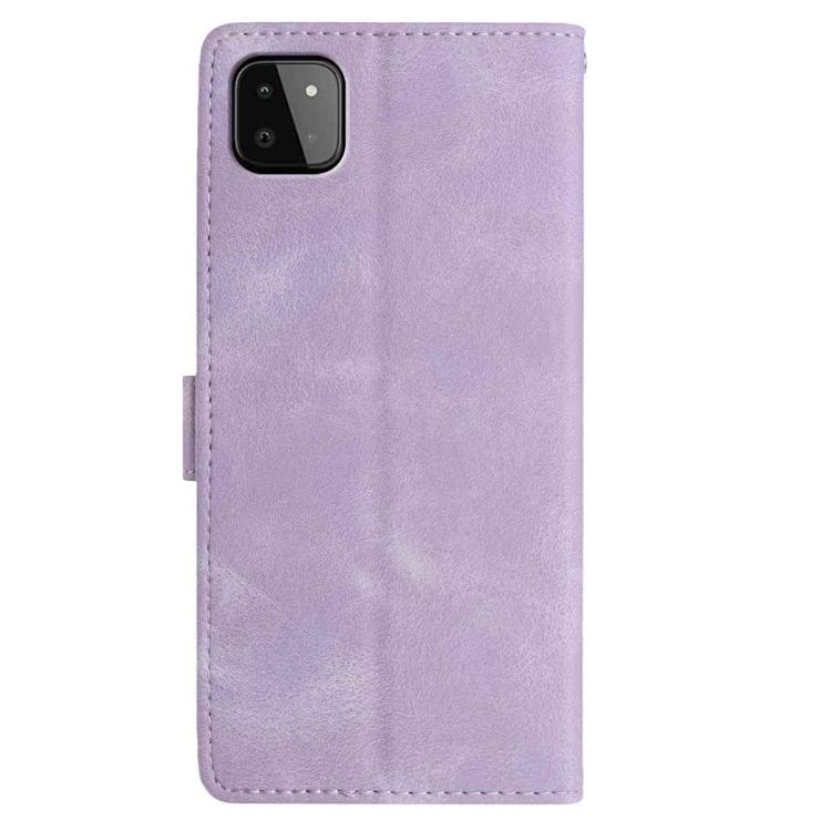 For Samsung Galaxy A22 5G Rose Flower Embossing Pattern Leather Phone Case