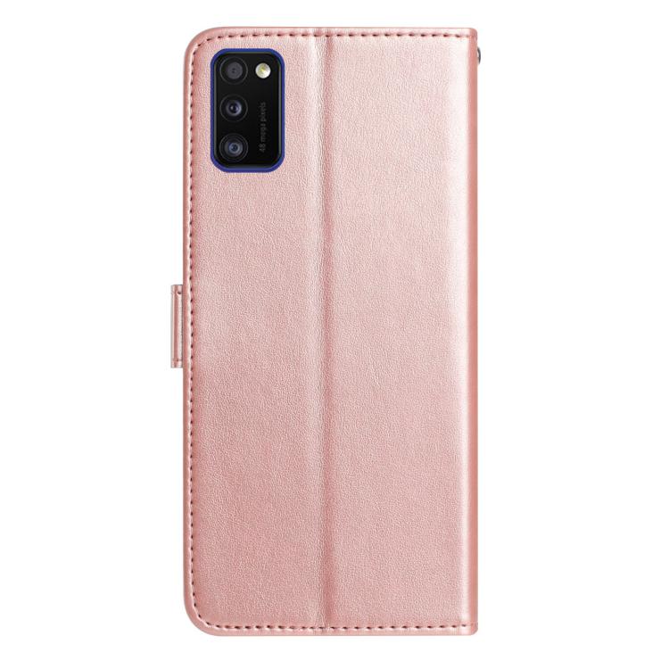 For Samsung Galaxy A41 Rose Flower Embossing Pattern Leather Phone Case