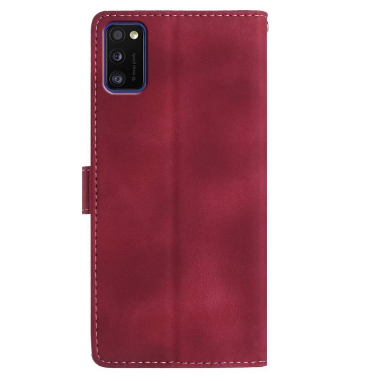 For Samsung Galaxy A41 Rose Flower Embossing Pattern Leather Phone Case