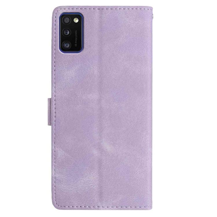 For Samsung Galaxy A41 Rose Flower Embossing Pattern Leather Phone Case