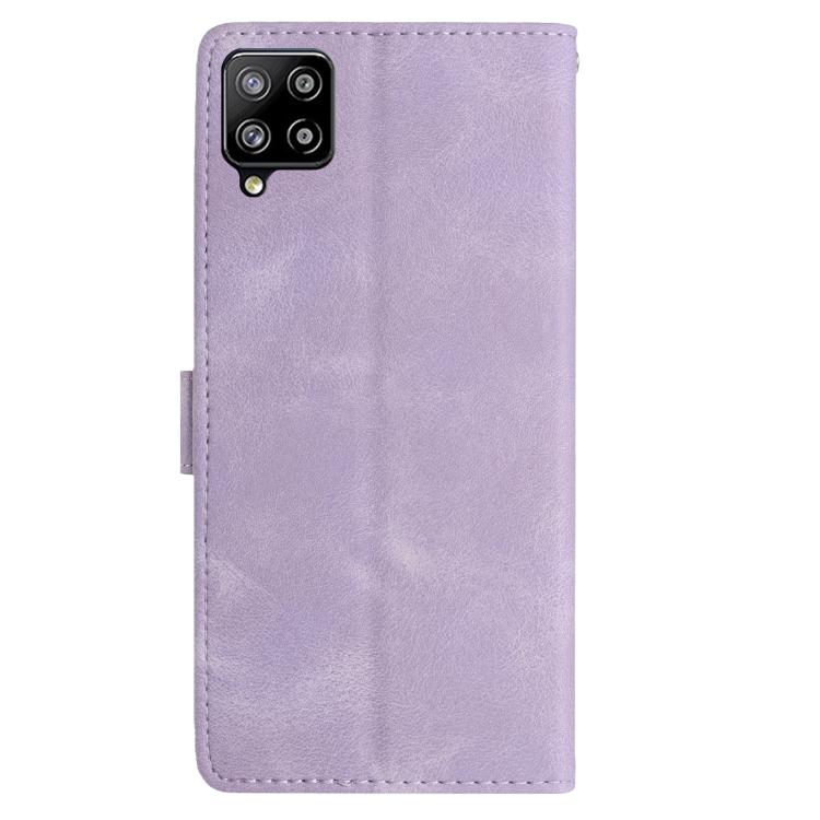 For Samsung Galaxy A42 Rose Flower Embossing Pattern Leather Phone Case