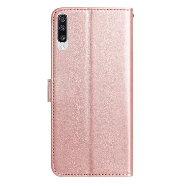 For Samsung Galaxy A50 Rose Flower Embossing Pattern Leather Phone Case