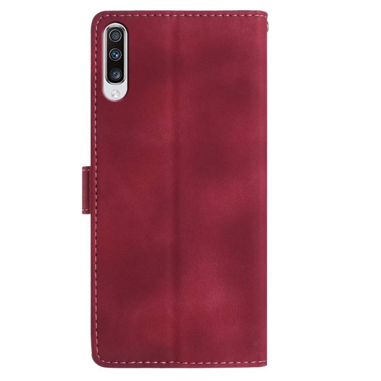 For Samsung Galaxy A50 Rose Flower Embossing Pattern Leather Phone Case