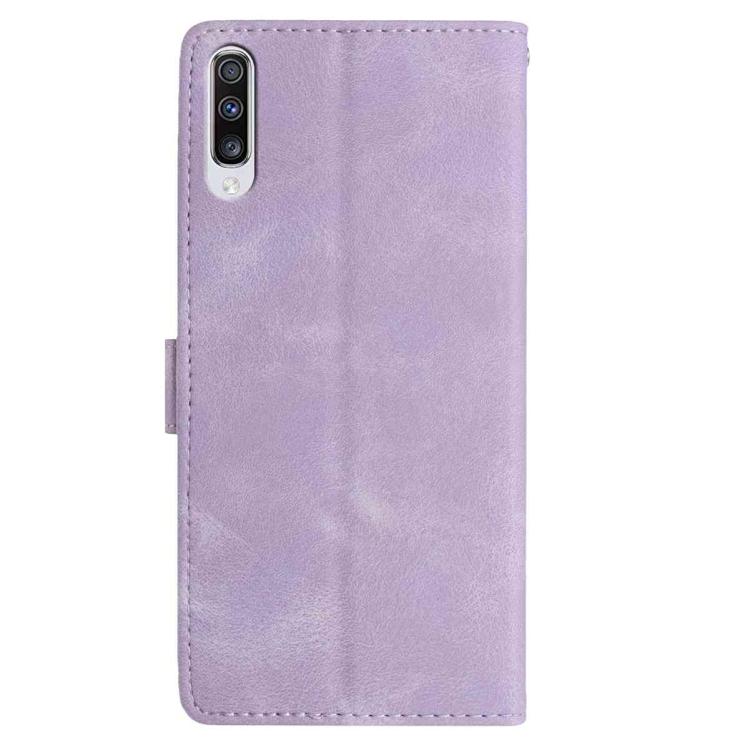 For Samsung Galaxy A50 Rose Flower Embossing Pattern Leather Phone Case