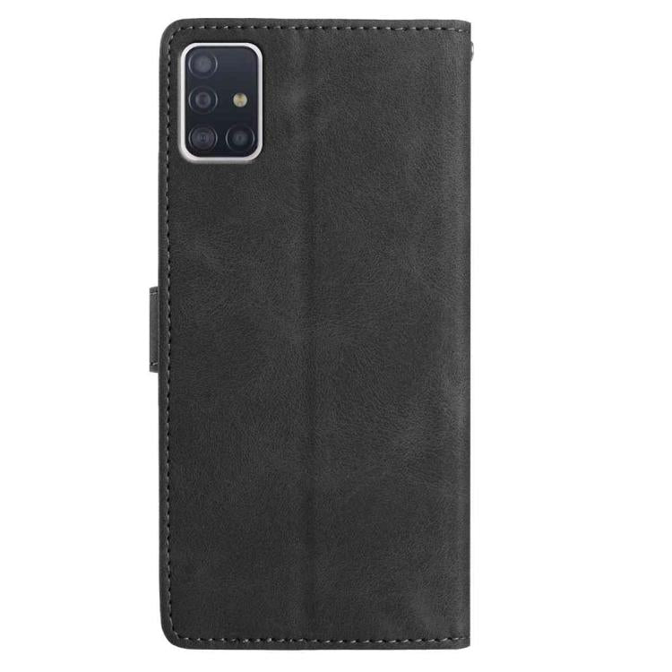 For Samsung Galaxy A51 Rose Flower Embossing Pattern Leather Phone Case