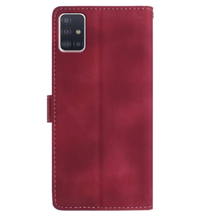 For Samsung Galaxy A51 Rose Flower Embossing Pattern Leather Phone Case