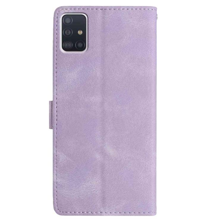 For Samsung Galaxy A51 Rose Flower Embossing Pattern Leather Phone Case