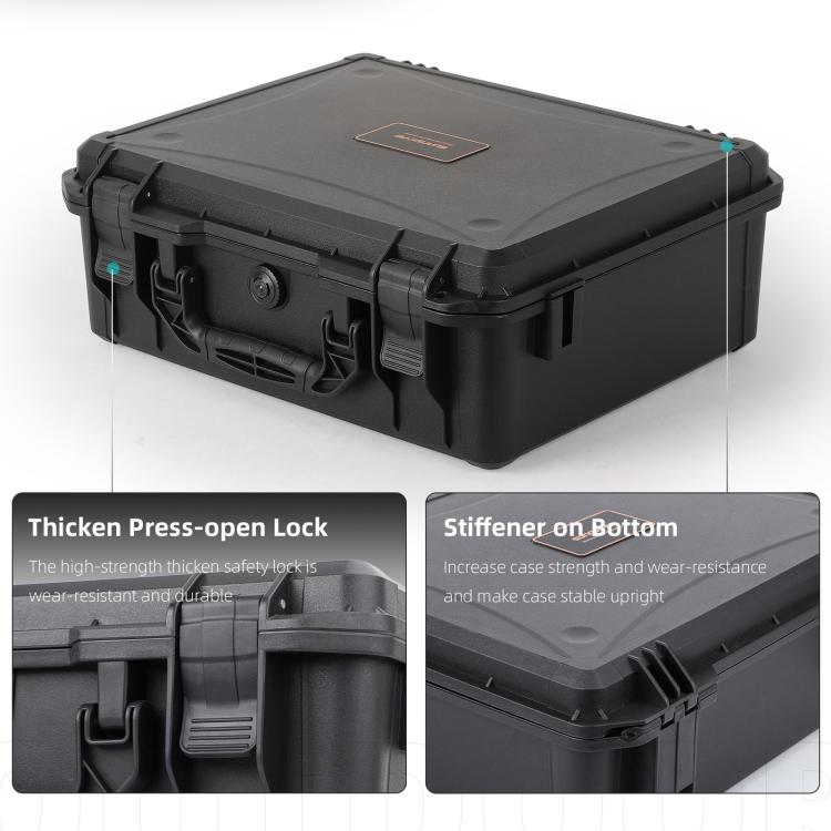 For DJI Mavic 4 Pro Sunnylife Safety Carrying Case Hard Travel Case Large Capacity Waterproof Shock-proof Box - Black