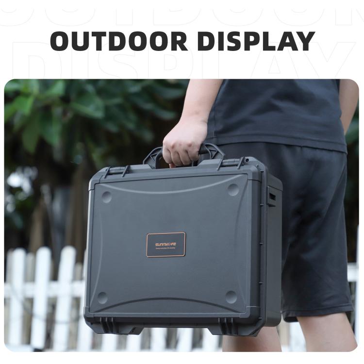 For DJI Mavic 4 Pro Sunnylife Safety Carrying Case Hard Travel Case Large Capacity Waterproof Shock-proof Box - Black