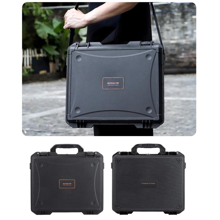 For DJI Mavic 4 Pro Sunnylife Safety Carrying Case Hard Travel Case Large Capacity Waterproof Shock-proof Box - Black