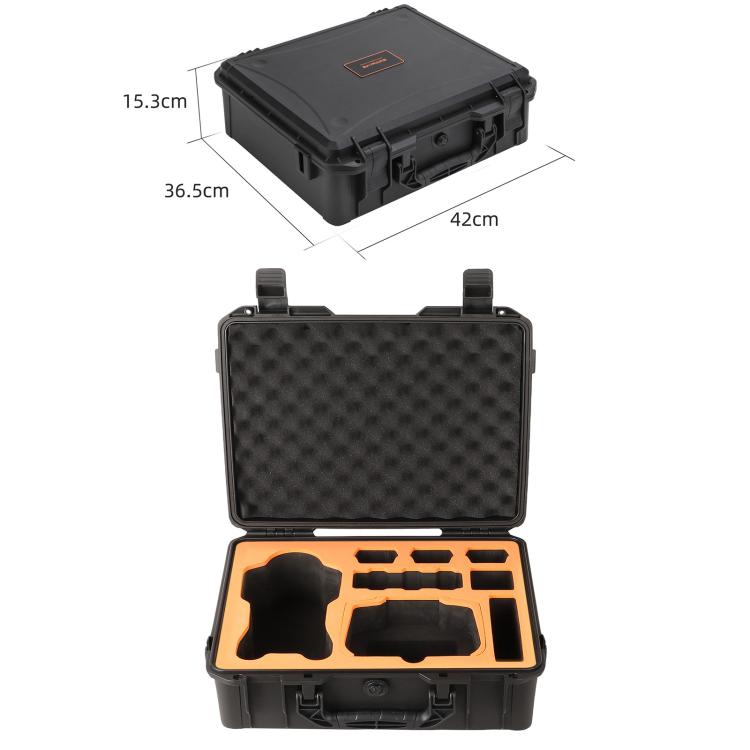For DJI Mavic 4 Pro Sunnylife Safety Carrying Case Hard Travel Case Large Capacity Waterproof Shock-proof Box - Black