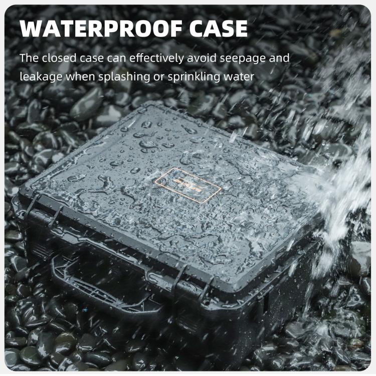 For DJI Mavic 4 Pro Sunnylife Safety Carrying Case Hard Travel Case Large Capacity Waterproof Shock-proof Box - Black