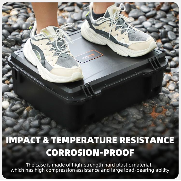 For DJI Mavic 4 Pro Sunnylife Safety Carrying Case Hard Travel Case Large Capacity Waterproof Shock-proof Box - Black