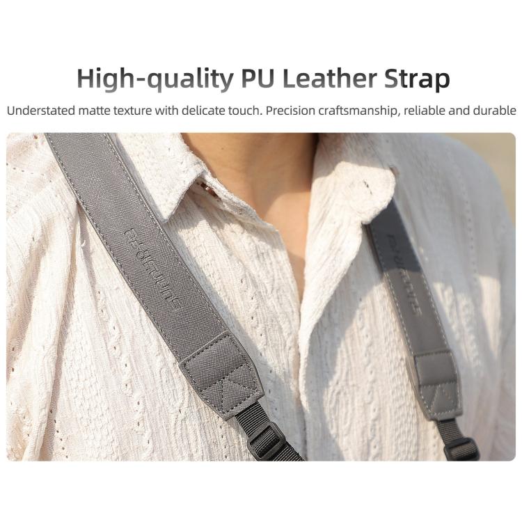 For DJI RC Plus 2 / 1 Sunnylife Controller Hanger Bracket with PU Leather Strap Shoulder Belt - Grey