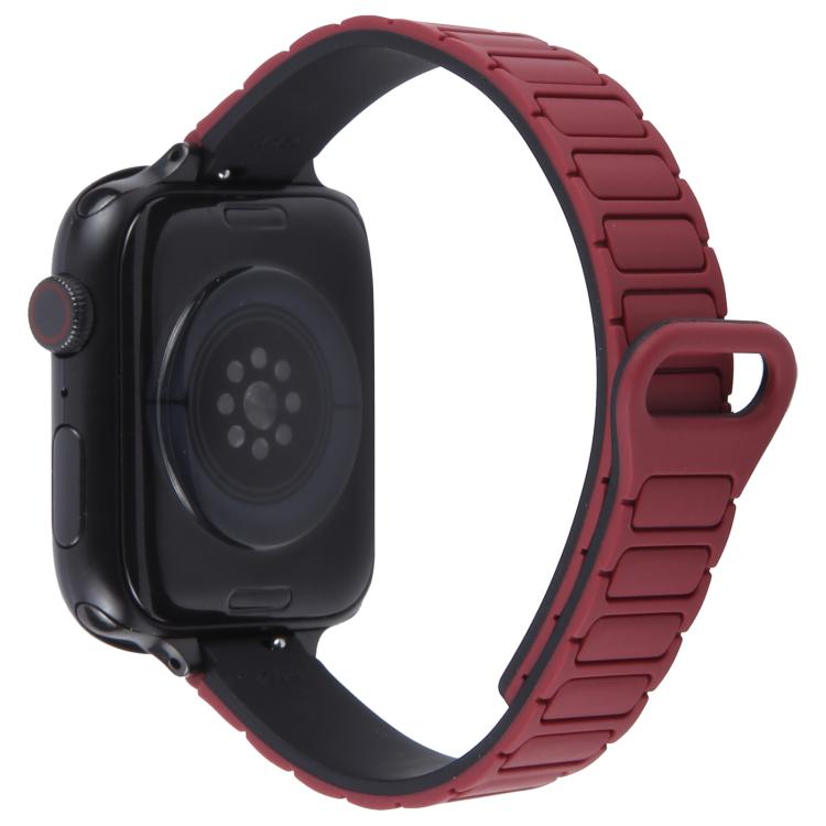For Apple Watch 42mm / 41mm / 40mm / 38mm Slim I-shaped Magnetic Silicone Watch Band