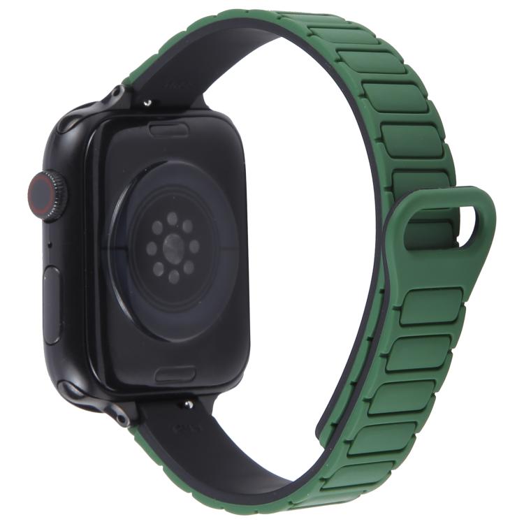 For Apple Watch 46mm / 49mm / 45mm / 44mm Slim I-shaped Magnetic Silicone Watch Band