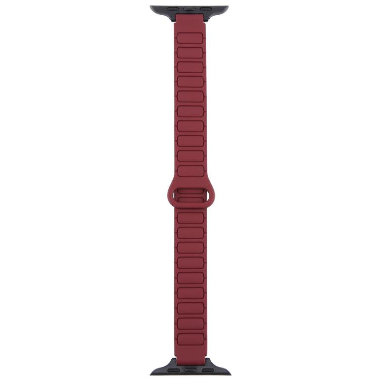 For Apple Watch 46mm / 49mm / 45mm / 44mm Slim I-shaped Magnetic Silicone Watch Band