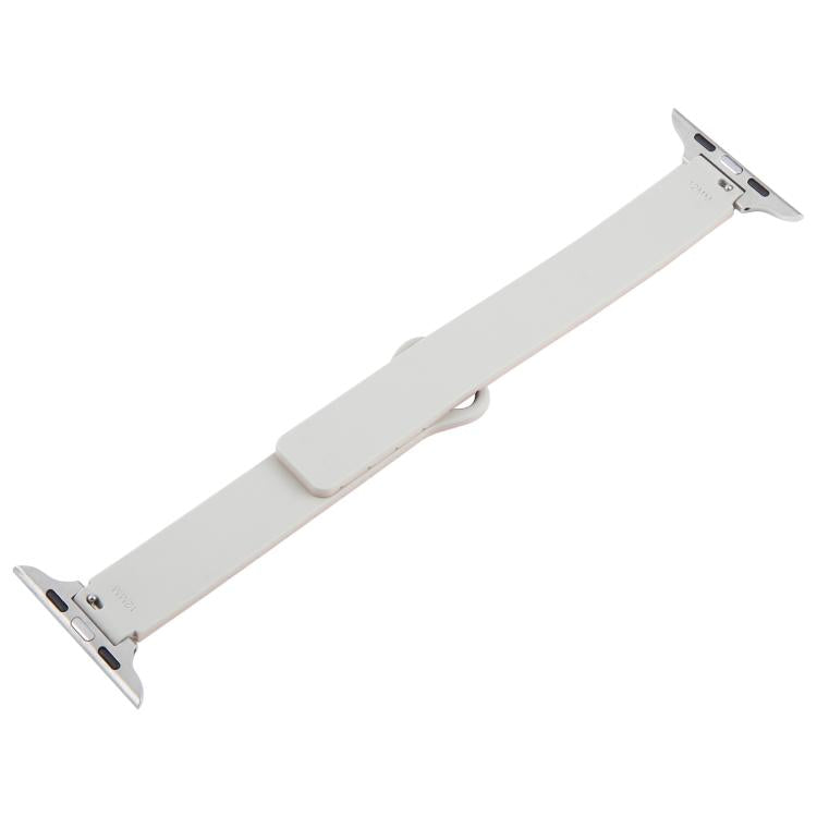For Apple Watch 46mm / 49mm / 45mm / 44mm Slim I-shaped Magnetic Silicone Watch Band