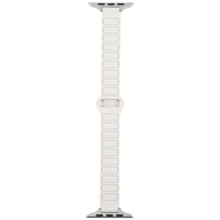 For Apple Watch 46mm / 49mm / 45mm / 44mm Slim I-shaped Magnetic Silicone Watch Band