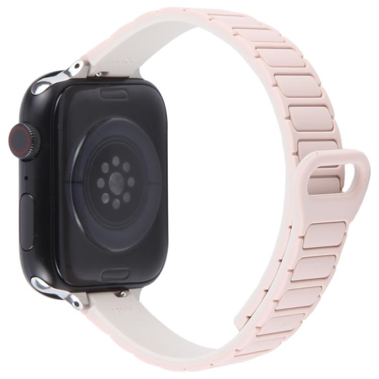 For Apple Watch 46mm / 49mm / 45mm / 44mm Slim I-shaped Magnetic Silicone Watch Band
