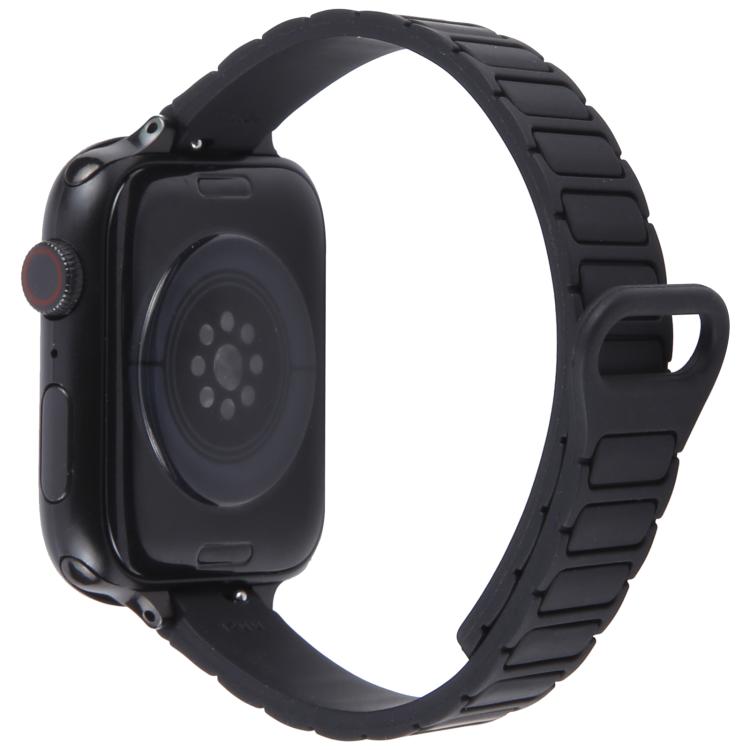 For Apple Watch 46mm / 49mm / 45mm / 44mm Slim I-shaped Magnetic Silicone Watch Band