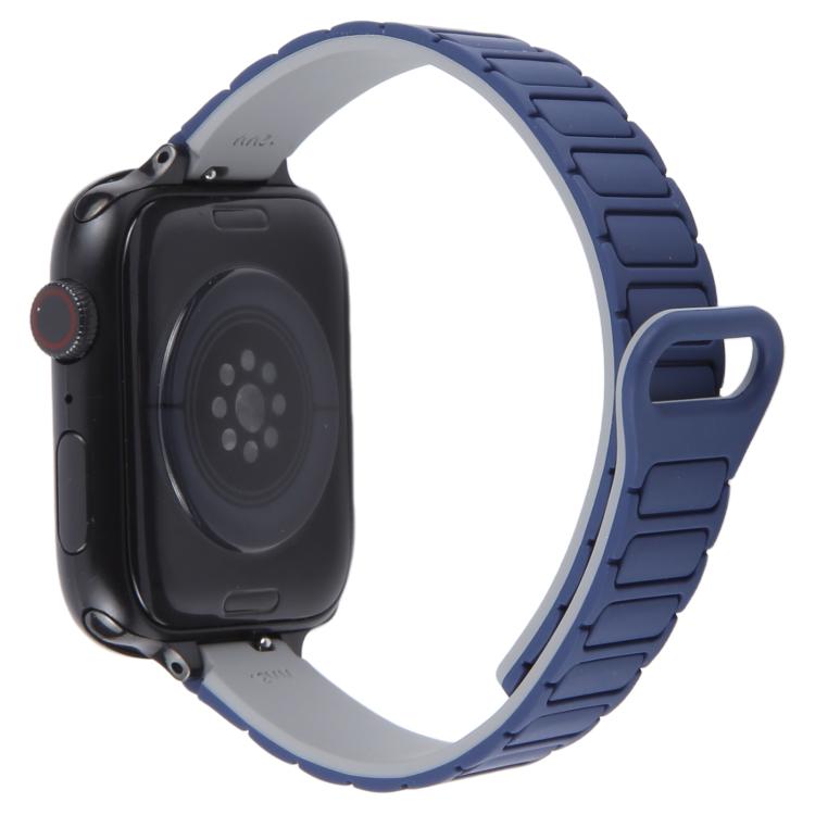For Apple Watch 46mm / 49mm / 45mm / 44mm Slim I-shaped Magnetic Silicone Watch Band