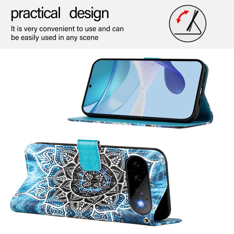 For Google Pixel 11 Pro / 11 Colored Drawing Pattern Plain Weave Leather Phone Case