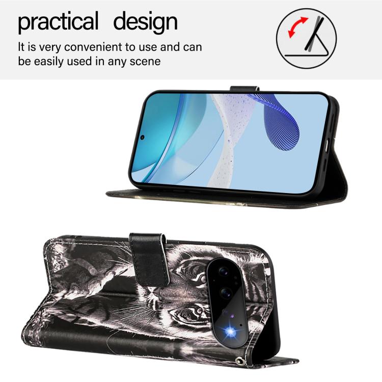 For Google Pixel 11 Pro / 11 Colored Drawing Pattern Plain Weave Leather Phone Case