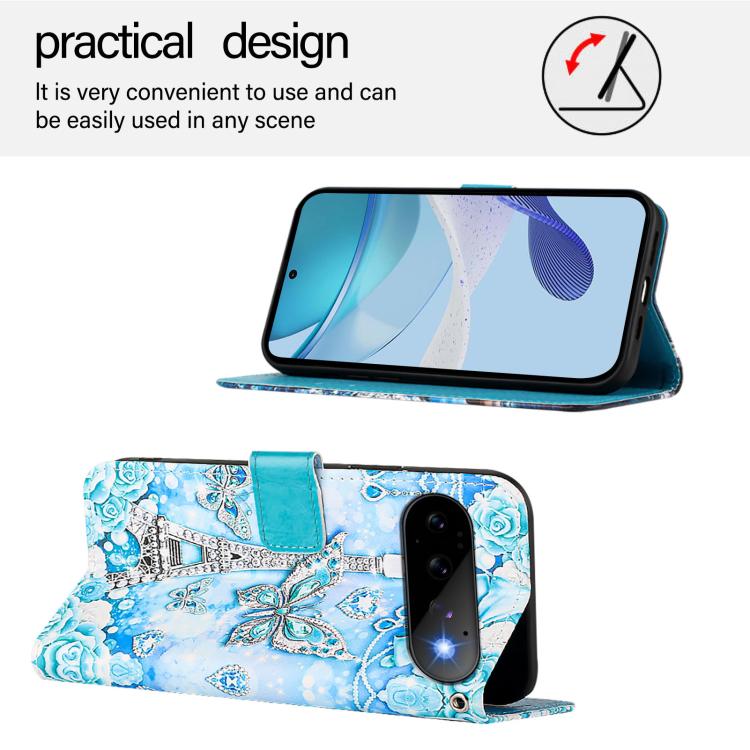 For Google Pixel 11 Pro / 11 Colored Drawing Pattern Plain Weave Leather Phone Case
