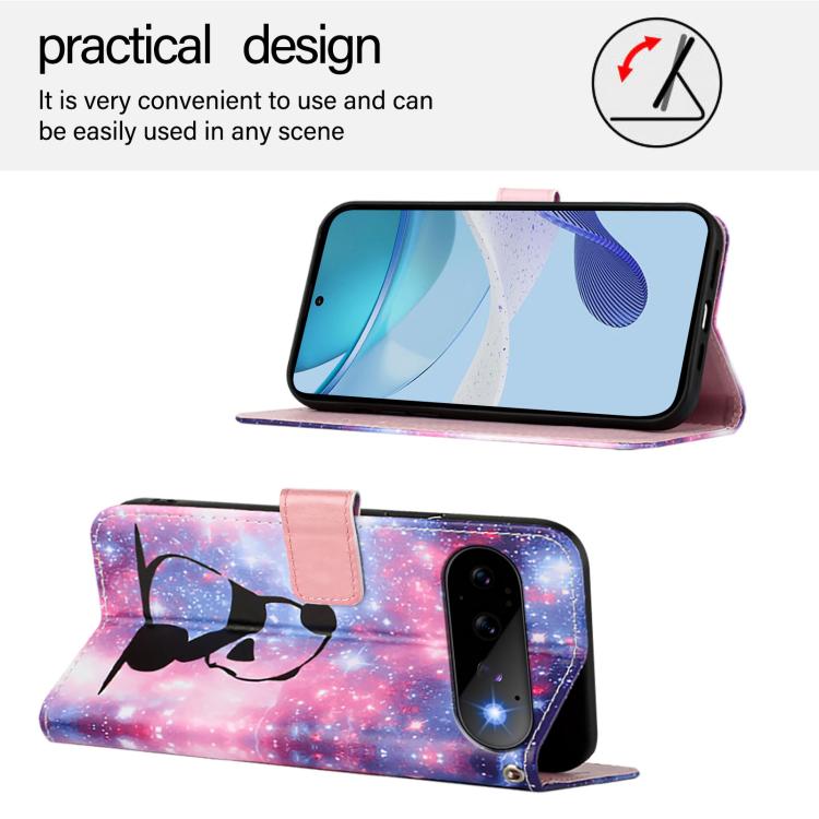 For Google Pixel 11 Pro / 11 Colored Drawing Pattern Plain Weave Leather Phone Case