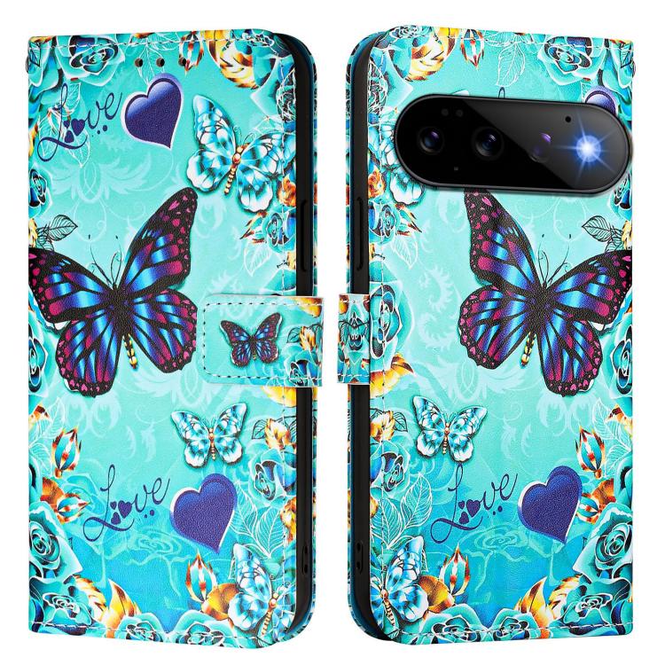 For Google Pixel 11 Pro / 11 Colored Drawing Pattern Plain Weave Leather Phone Case