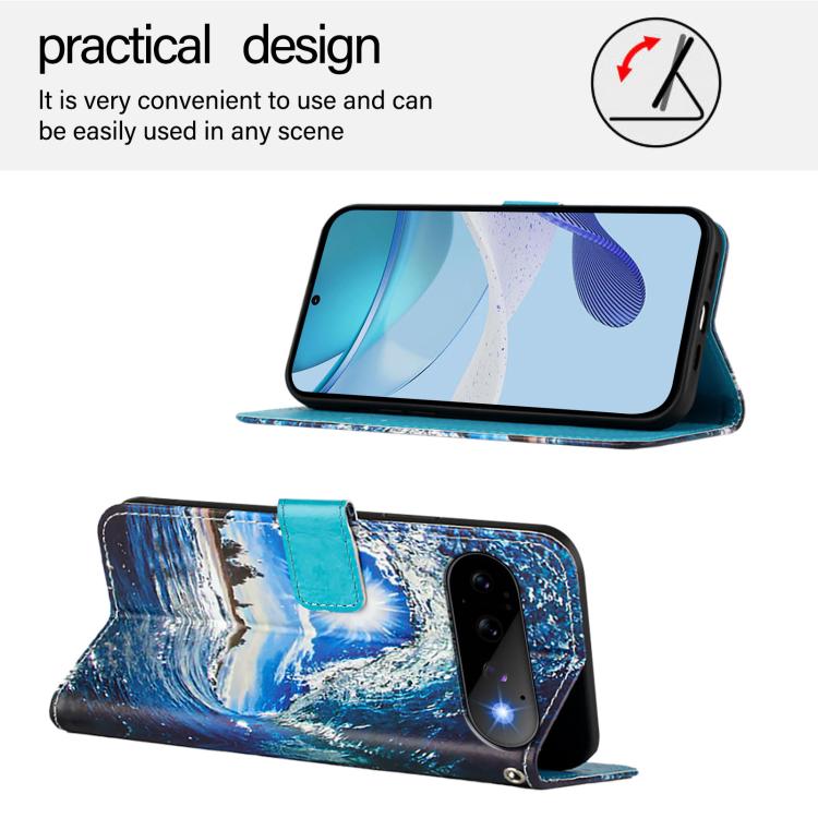 For Google Pixel 11 Pro / 11 Colored Drawing Pattern Plain Weave Leather Phone Case