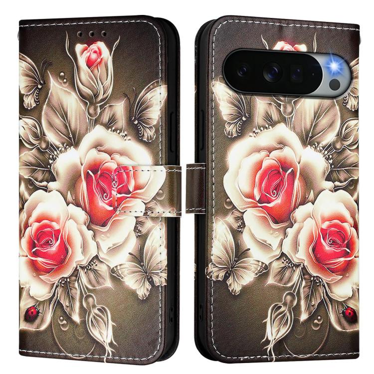 For Google Pixel 11 Pro XL Colored Drawing Pattern Plain Weave Leather Phone Case