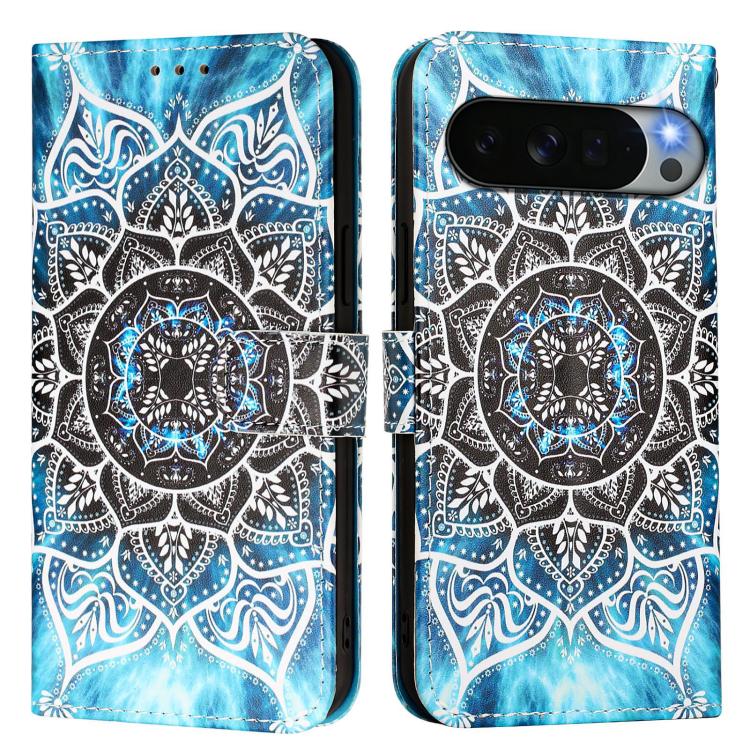 For Google Pixel 11 Pro XL Colored Drawing Pattern Plain Weave Leather Phone Case