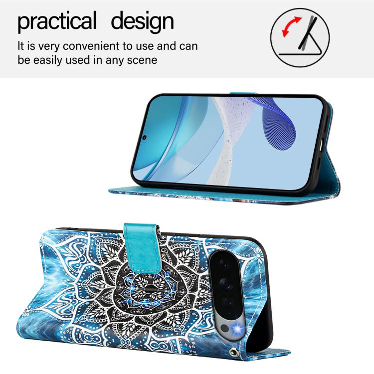 For Google Pixel 11 Pro XL Colored Drawing Pattern Plain Weave Leather Phone Case